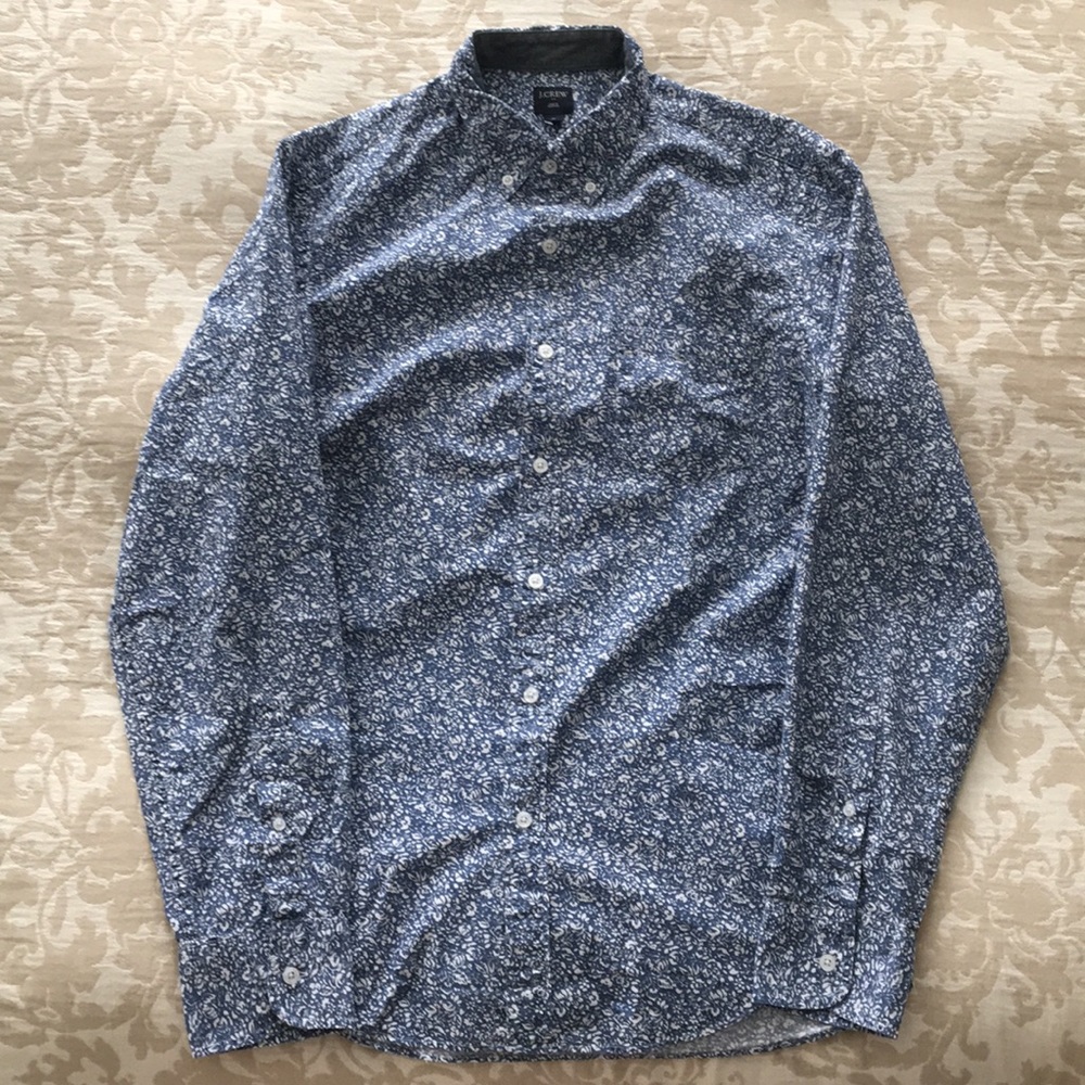 J. Crew Floral Print Long Sleeve Button Down Shirt